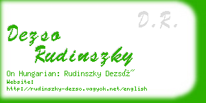 dezso rudinszky business card